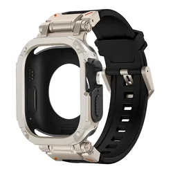 Deluxe TPU Protector Strap and Case Bracelet for 44mm-Series 6 5 4 SE (Ti-B)