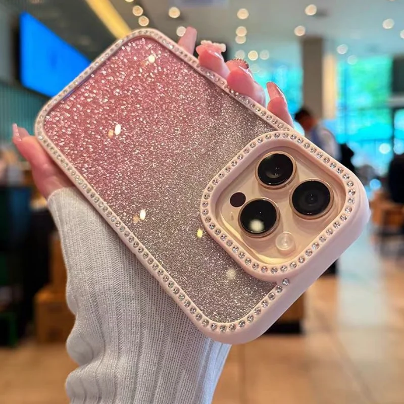 Double-Sided Diamond Gradient Color Dazzling Phone Cover