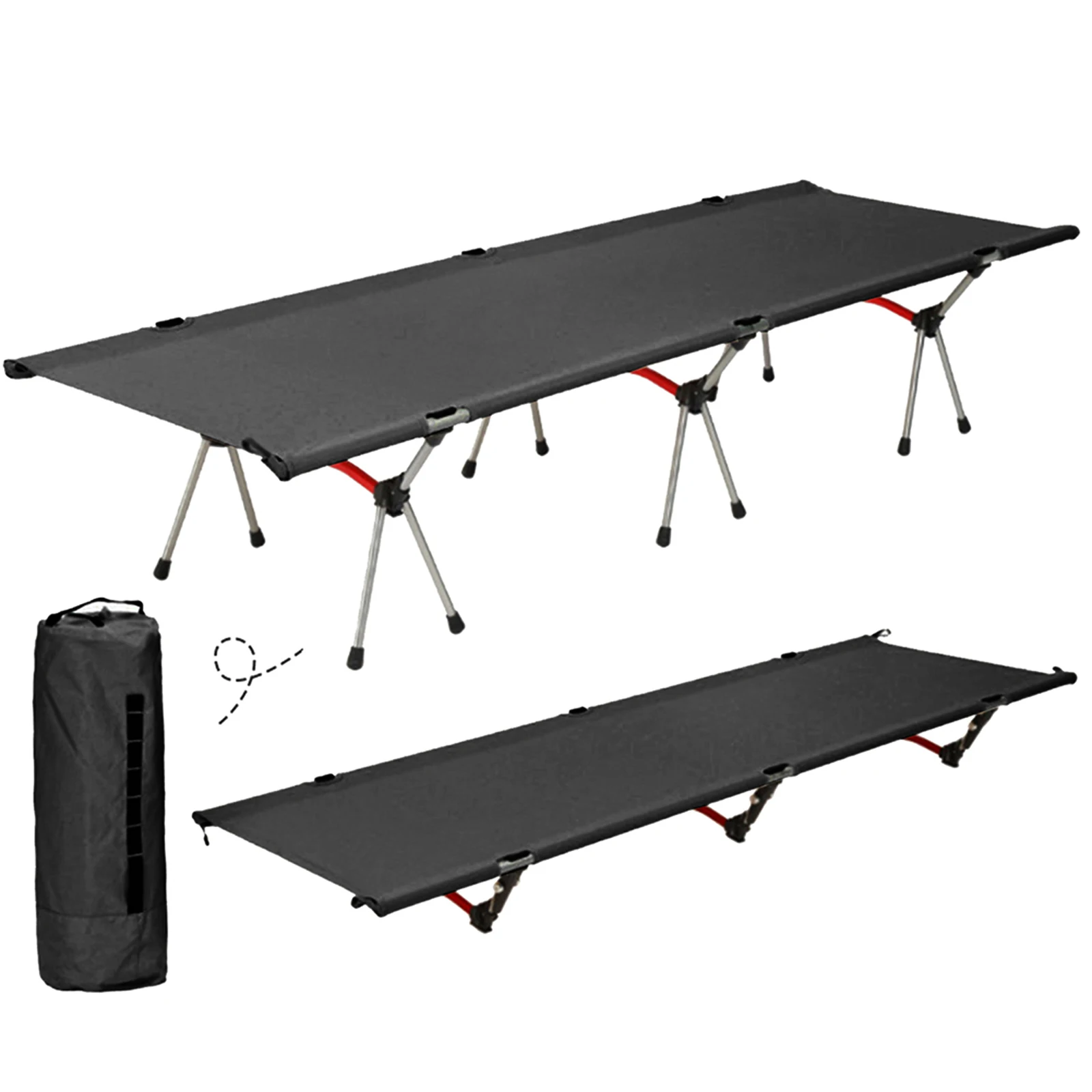 

2-Height Adustable Portable Cot Cloth Extenders Folding Lightweight With Leg 2-Height Adustable Backpacking Brand New