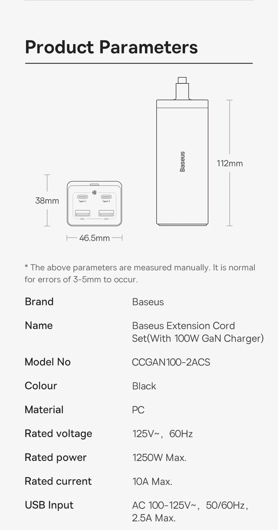 100W GaN3 Pro USB Charger Desktop Power Strip Charging Station Type C PD QC Quic