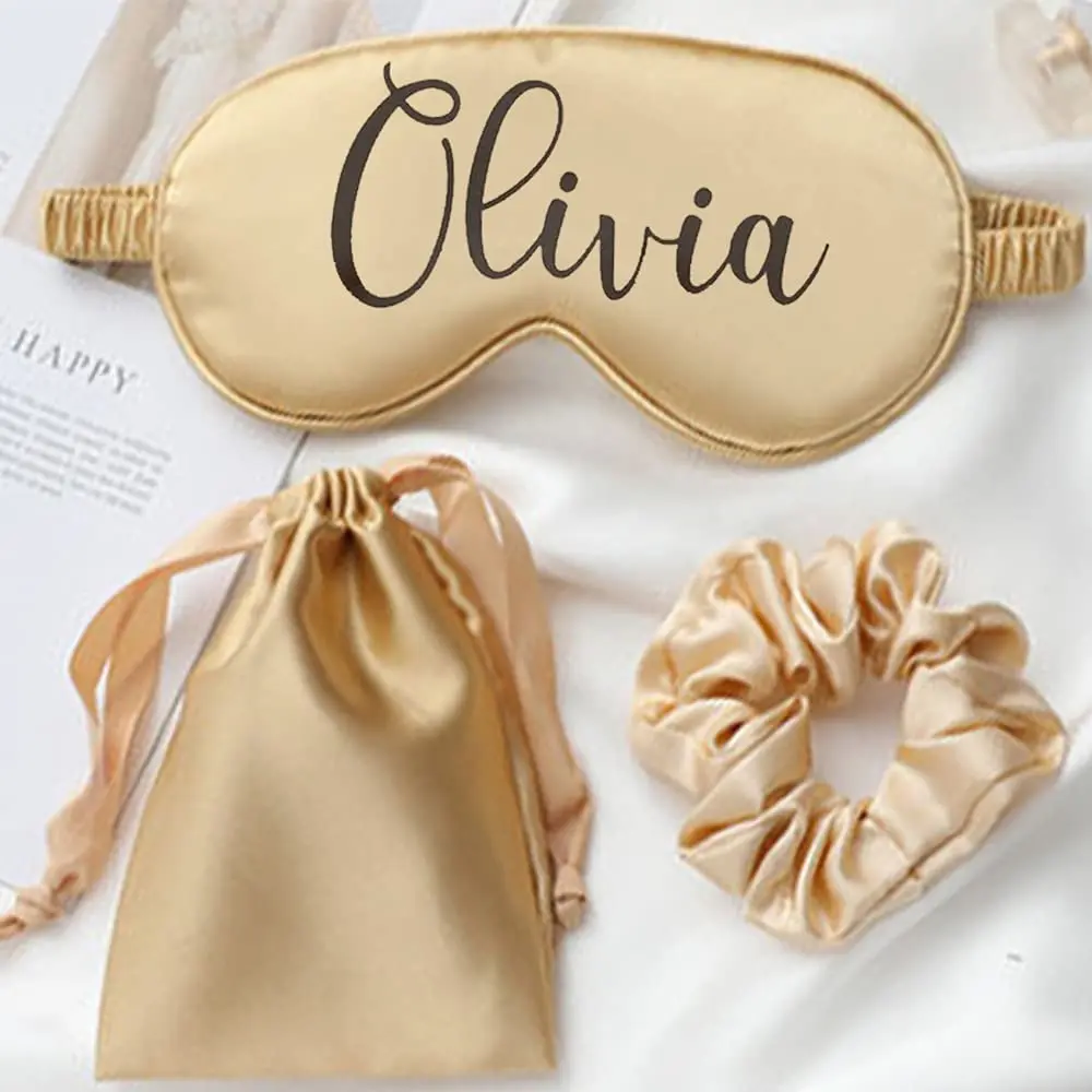Custom Silk Satin Sleep Mask - Personalized Eye Mask for Sleeping & Bachelorette Party Gifts