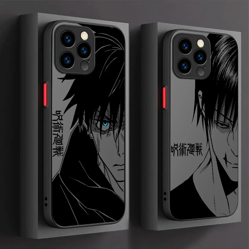 Jujutsu Kaisen Matte Finish Phone Case with Gojo Satoru and Yuta Design