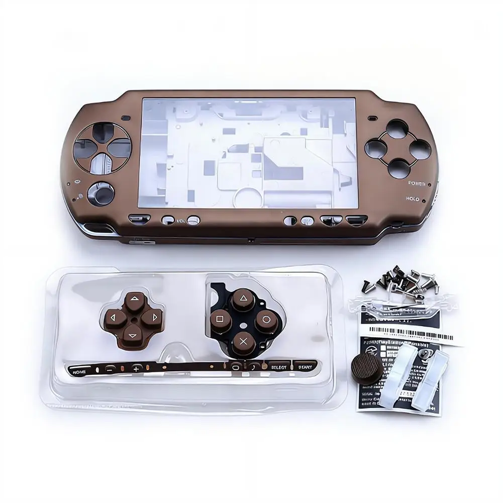 PSP 2000용 전체 하우징 쉘 케이스 교체 키트, 완전한 콘솔 커버 전면 후면 페이스플레이트(나사, 스티커, 수리 키트 포함)