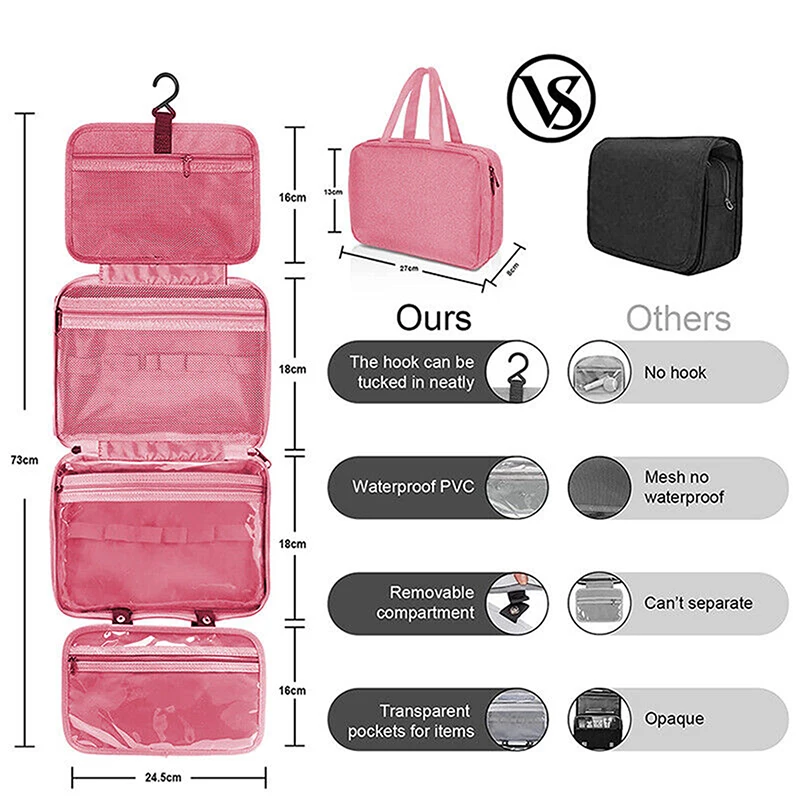 Large Hanging Hook Toiletry Bag Waterproof Folding Handbag Travel Makeup Cosmetic Razor Storage Organizer Case Bathroom_voghion.com