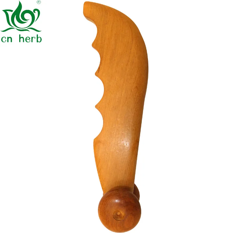 CN Herb Multifunctional Wooden Scraping Board, Camphor Wood Dual-use Scraping Sheet Facial Beauty Meridian Massage Massage Tool