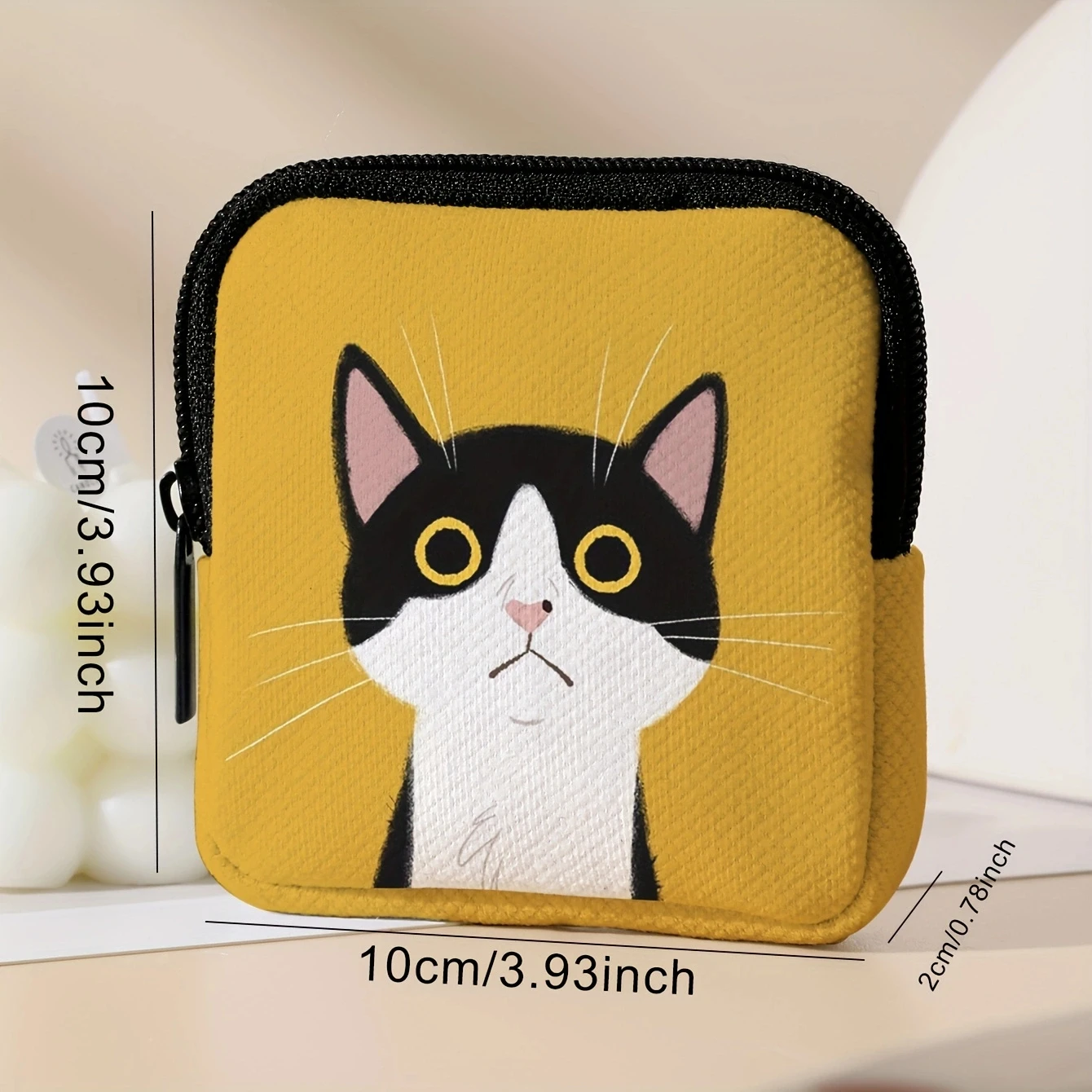 1pc，Cat pattern printing, large capacity coin wallet, digital printing coin wallet, storage bag, ideal choice for gifts