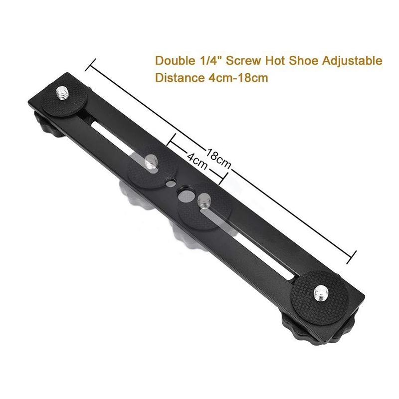 8 Inch Dual Flash Camera Mount Tripod Bracket With 1/4 Screw For 3D Stereoscopic Photography DSLR Camera Accessories