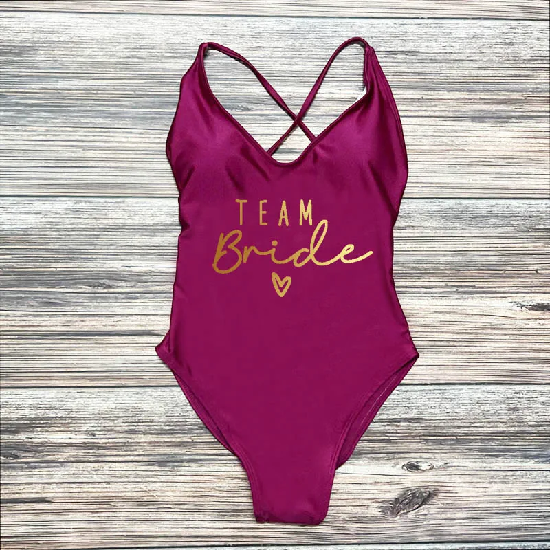 One-Piece Swimsuit Squad Women Swimwear Party Bathing Suit Summer Beachwear for Bride Team S-3XL one piece swimsuit women swimsuit