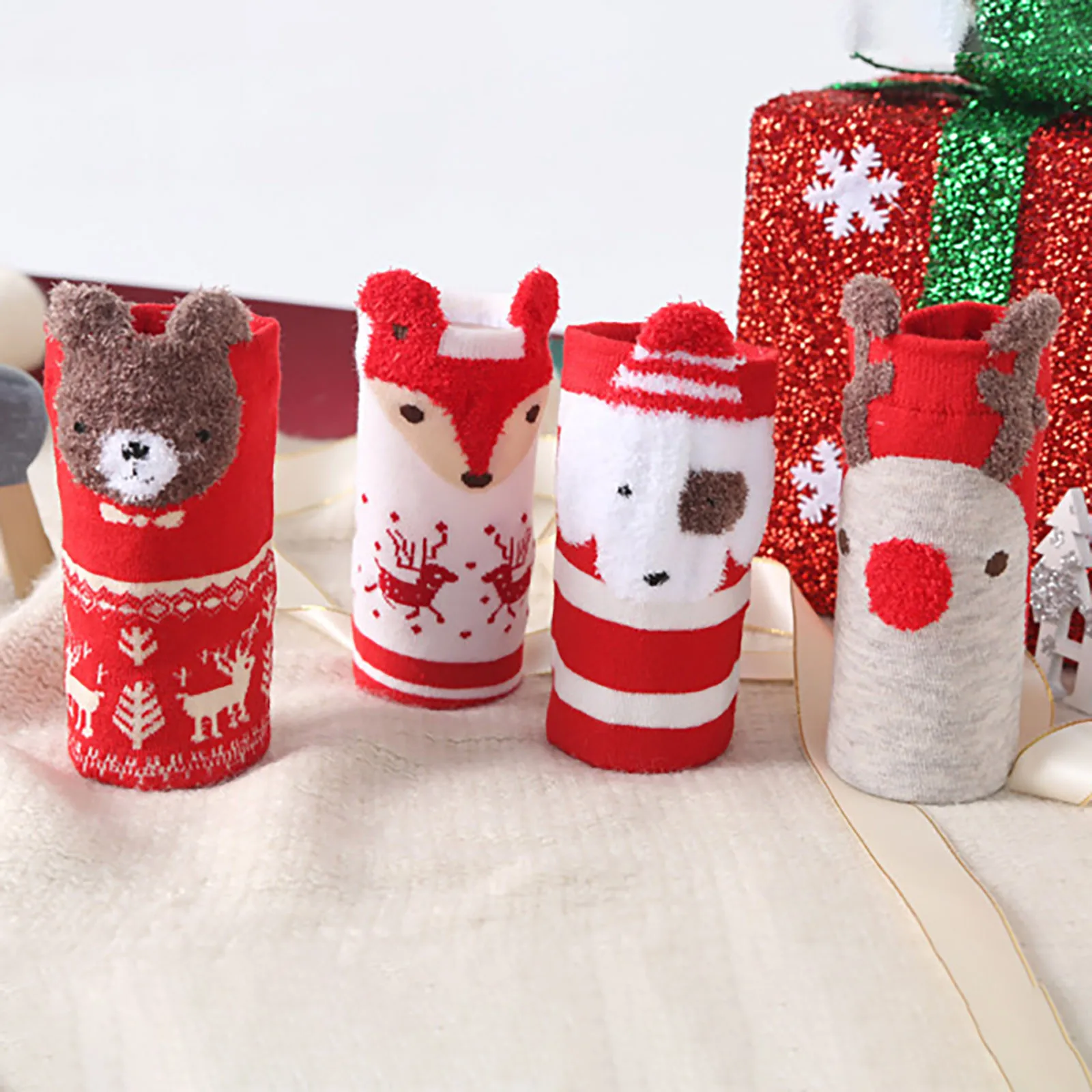 4 Pairs Christmas Socks for christmas stockings