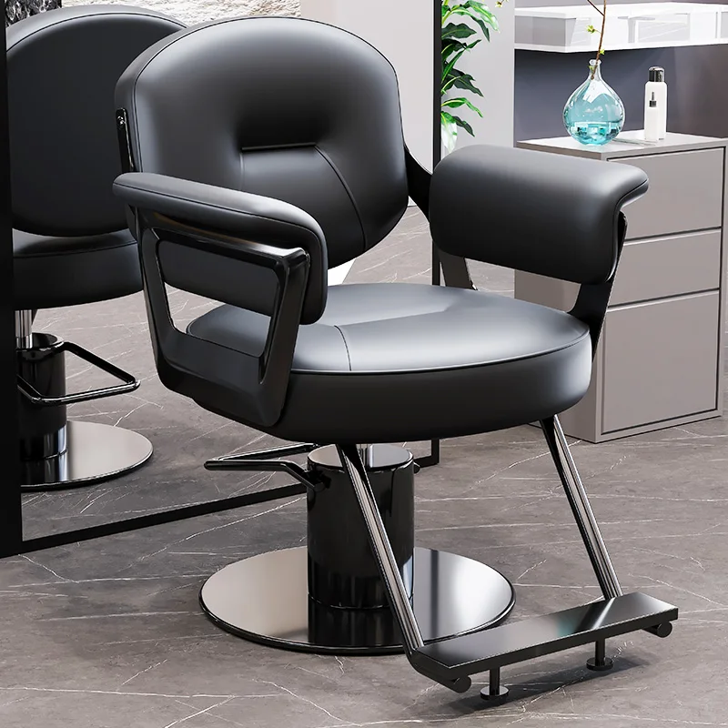 Stainless Steel Barber Chair Modern Rotating Adjustable Haircut Stool Salon Hairdressing Beauty Salon Dye Perm Seat Plus