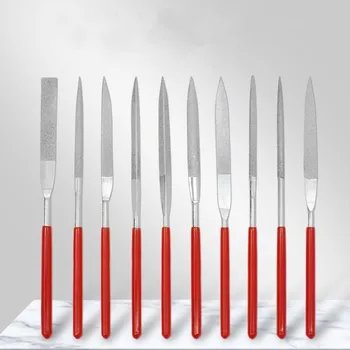 10pcs Diamond Needle File Set For Jewelry Needle Metal Wood Ceramic Glass Stone DIY Hand Carving 140mm Diamond Polishing File