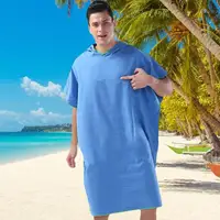 Towel Poncho Adult Absorbent Microfiber Swimming Adult Bathrobe Quick-Dry Changing Towel Beach Poncho Hooded Bath Towel For Men 4
