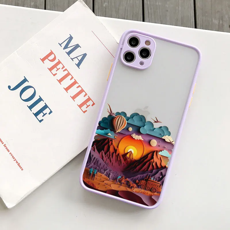 Landschaft Handy hülle für iPhone 15 14 11 12 13 Pro Max kreative Berge und Flüsse für iPhone xs x xr 7 8 plus se2 Rückseite – Detail 10