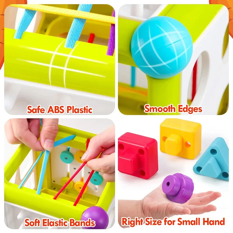 Baby Activity Cube Montessori Educational Toy Stacking Blocks Puzzles 6 In1 6 12 Months Infant Shape Sorter Sensory Traning Toys