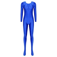 Women Shiny Oil Long Sleeve Full Body Unitard Bodysuit Pantyhose Jumpsuit Bodystocking Yoga Gymnastics Shapewear Catsuit Tights - Image 4