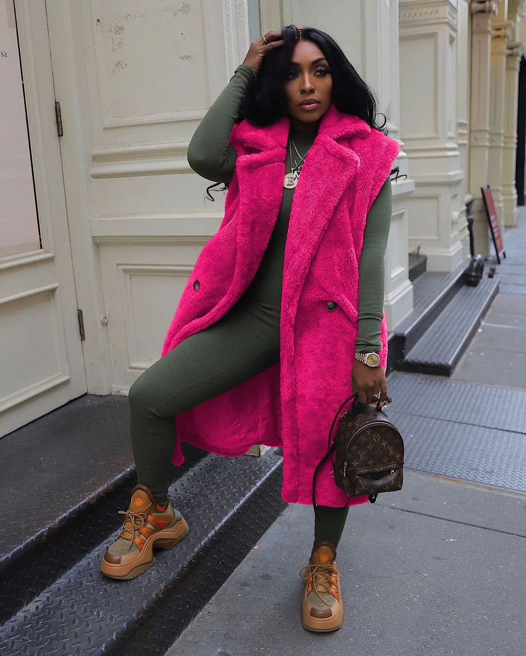 Winter Fur Vest Jackets Cardigans Y2K Streetwear Women Fashion Thick Warm Clothes 2023 Furry Jackets Long Elegant Sexy Coats