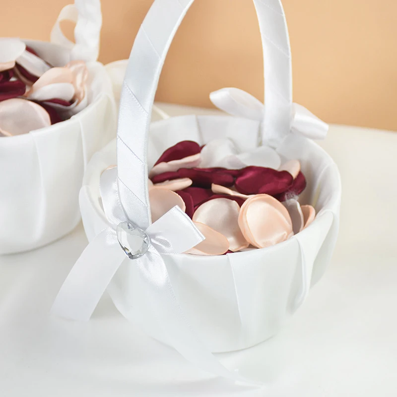 

Wedding Flower Basket Bridesmaid Lace Black White Flower Girl Basket Vintage Rustic Wedding Ceremony Bridal Shower Table Decor