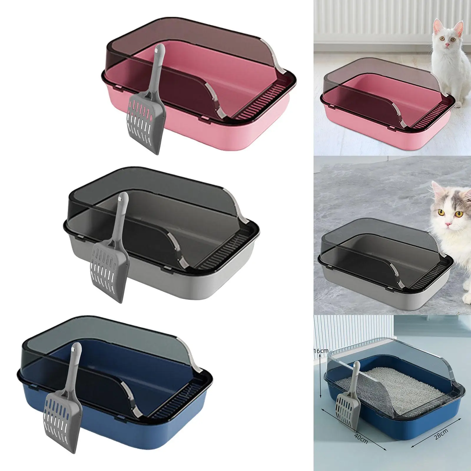 Cat Litter Box Kitten Toilet High Sided Travel Kitten Litter Pan Detachable Anti Cat Litter Box Kitten Toilet High Sided Travel Kitten Litter Pan Detachable Anti