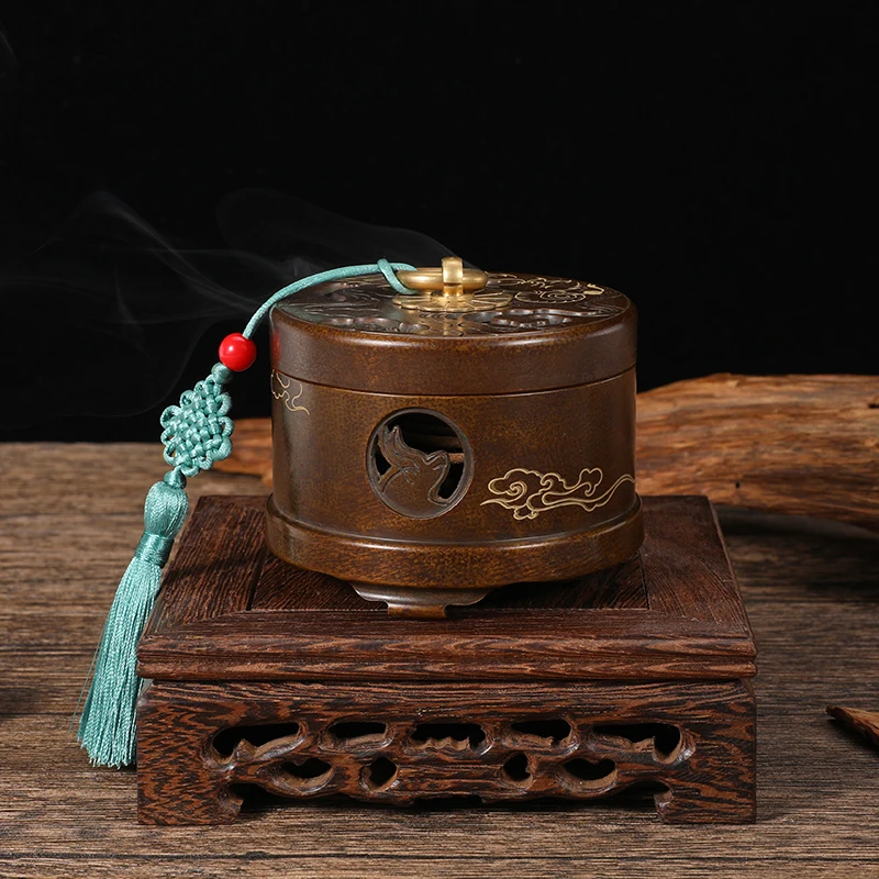 

Imitation Ancient Zen Copper Censer 2-4 Hours Pan Incense Burner Home Indoor/Temple Buddhist Hall/study/office Aromatherapy Tool
