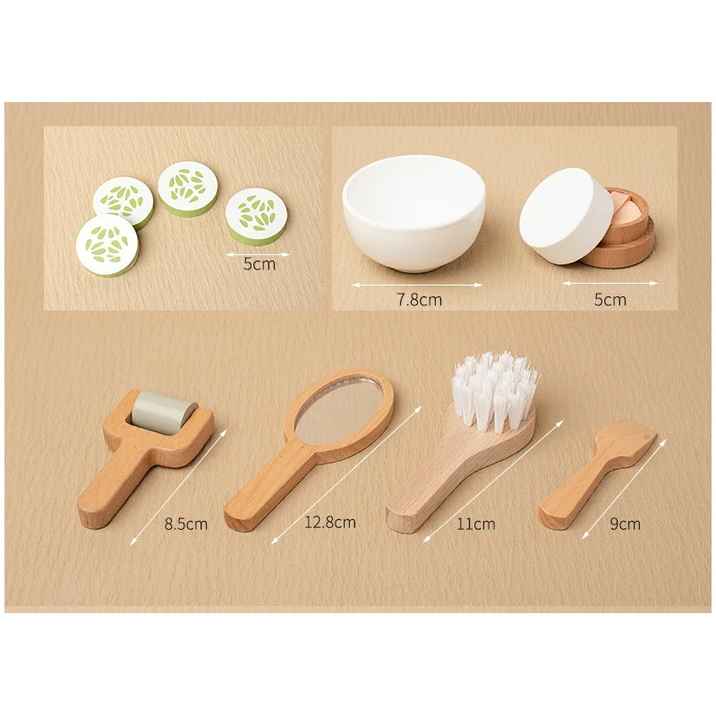 Children's simulation beauty set toys, early education fun puzzle, solid wood manufacturing, role-playing, boys and girls gifts