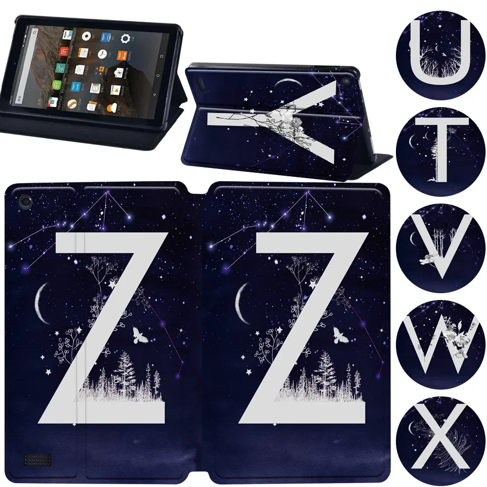 

Tablet Case for Fire HD 10 Plus/5th/7th/9th/11th/HD 8 Plus/6th/7th/8th/10th/Fire 7 5th/9th/7th/12th Space Pattern Leather Cover