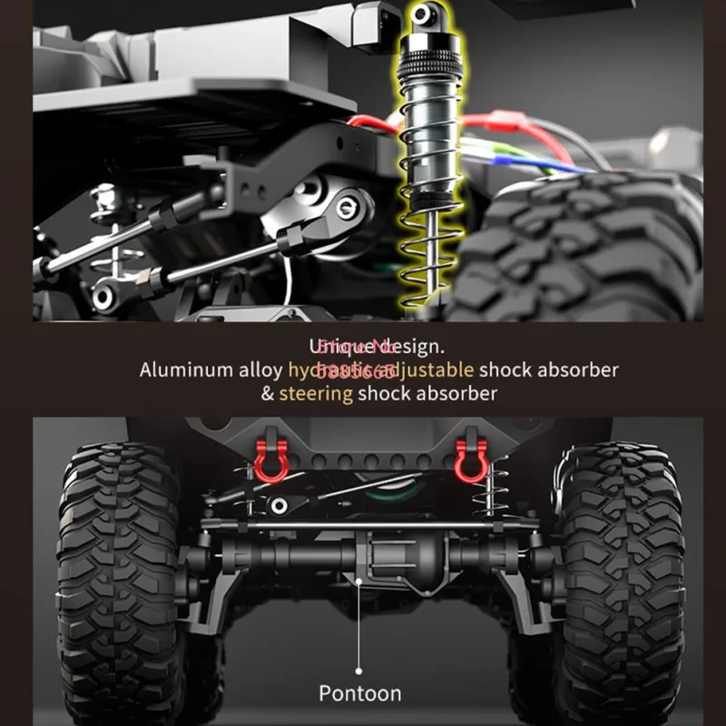 Professional 56CM Large Off Road High Speed Remote Control Truck 1:10 Electronic Differential Lock 17 Lighting 4WD RC Truck Car 6