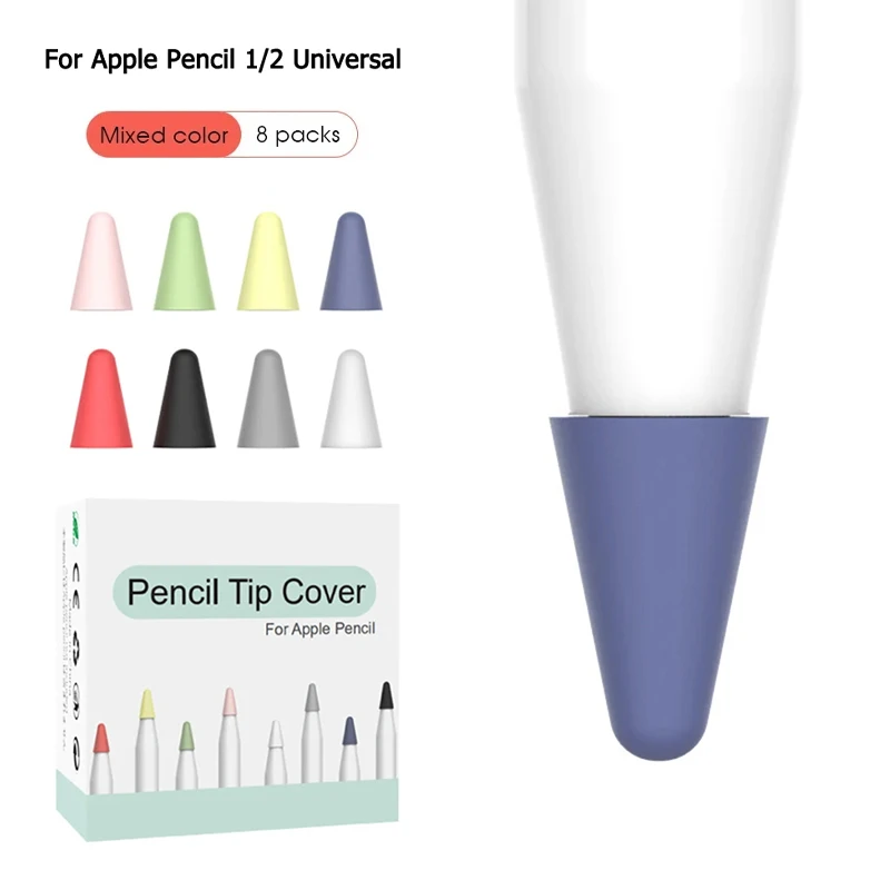 Silicone Replacement Tip Case For Apple Pencil 1 2 Touchscreen Stylus Pen Case nib Protective Cover Skin 8 pcs stylus pen