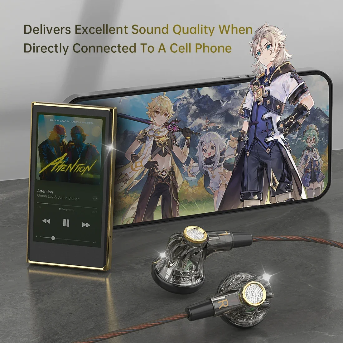 Original QKZ MDR Flat-Head Headphones 16MM Large Moving Coil HIFI Bass Music Wired Earphones L-Bending 3.5MM AUX Fancier Headset