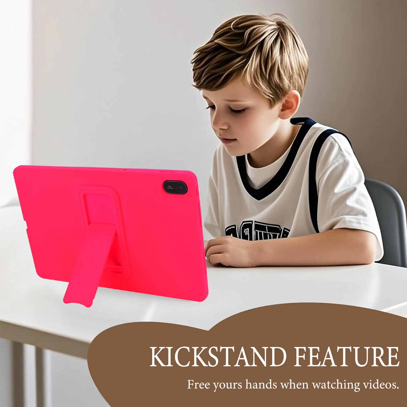 Anti-Fingerprint TPU Tablet Case with Adjustable Gear Bracket