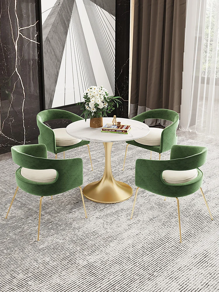 

Nordic Light Luxury Reception Department Negotiation Table and Chair Combination Leather Living Room Balcony Table and Chair