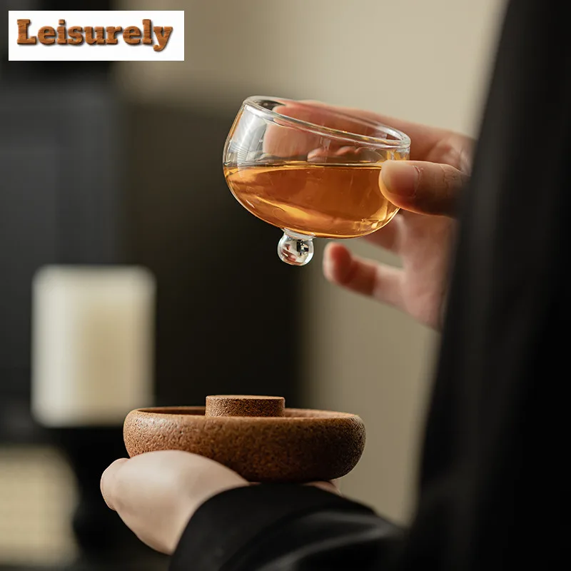 60ml Crystal Glass Cup Creative Pressure-resistant Non-pourable Cup Insulated Master Cup Resistant Small Tea Wine Cup Drinkware