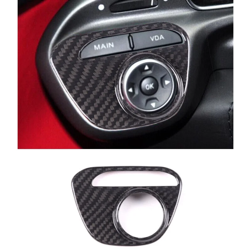 

Real Carbon Fiber Car Inner VDA Push Button Switch Cover Trim Fit For Ferrari 458 2011 2013 2014 2015 2016