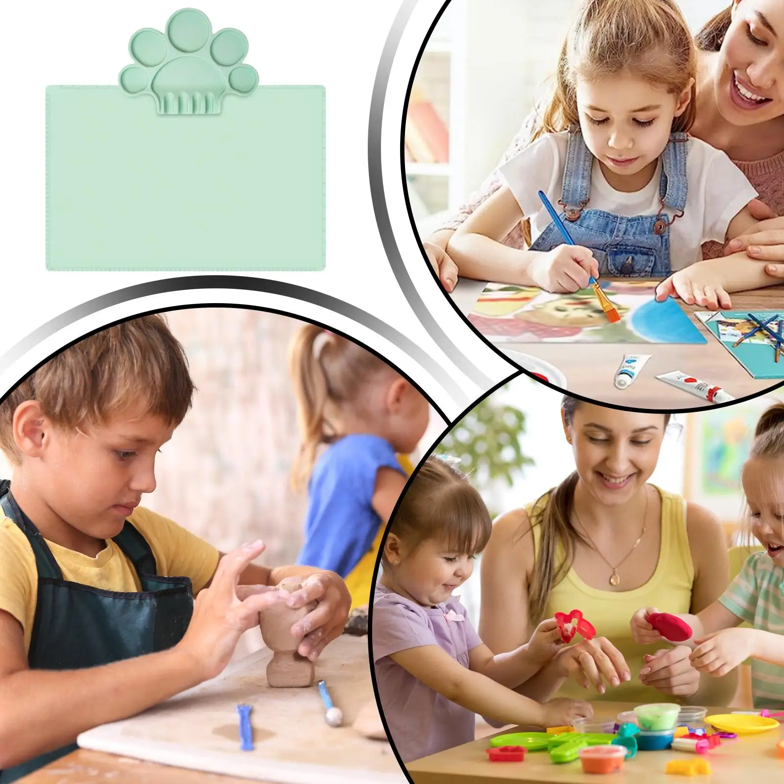 Silicone Paint Mat Foldable Drawing Pad 23.62x15.75in Silicone Crafting Mat For Artist Student Watercolor Clay Projects Casting