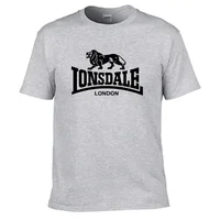 T-shirt pour hommes, imprimé Lion Lonsdale, manches courtes, été, ample et confortable, en coton, Streetwear, surdimensionné, vêtements pour hommes 3