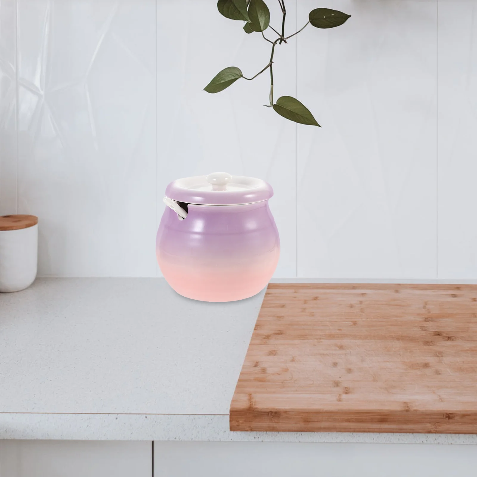 

High Temperature Resistance Spice Jar Food Containers with Lids Ceramics Salt Canister