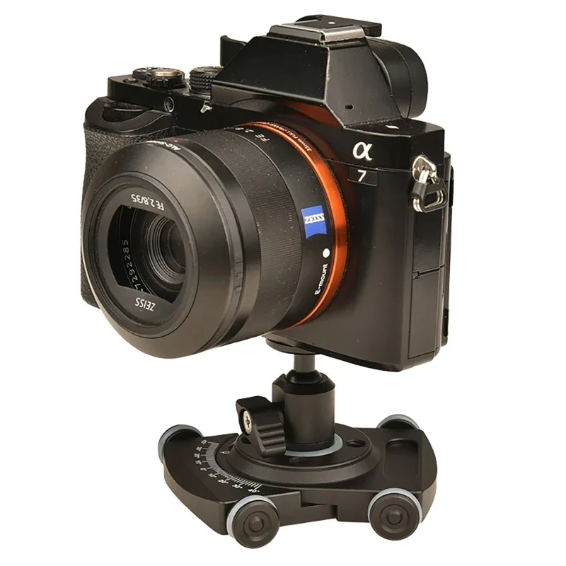 Camera Slider with Ball Head & Clamp,4 Wheeled Tabletop Manual with 360&deg; for Mirrorless
