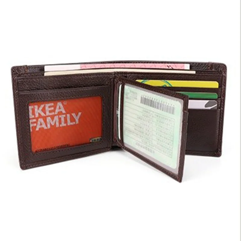 Wallet For Men Top Grade Cow Leather Men Wallets Short Style Fashion Vintage Cowhide Leather Male Purse Business