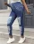 Women's Plus Size Stretchy Mid Waist Leggings Imitation Jeans Design Fake Ripped Print Casual Fashionable Female Sports Pants
