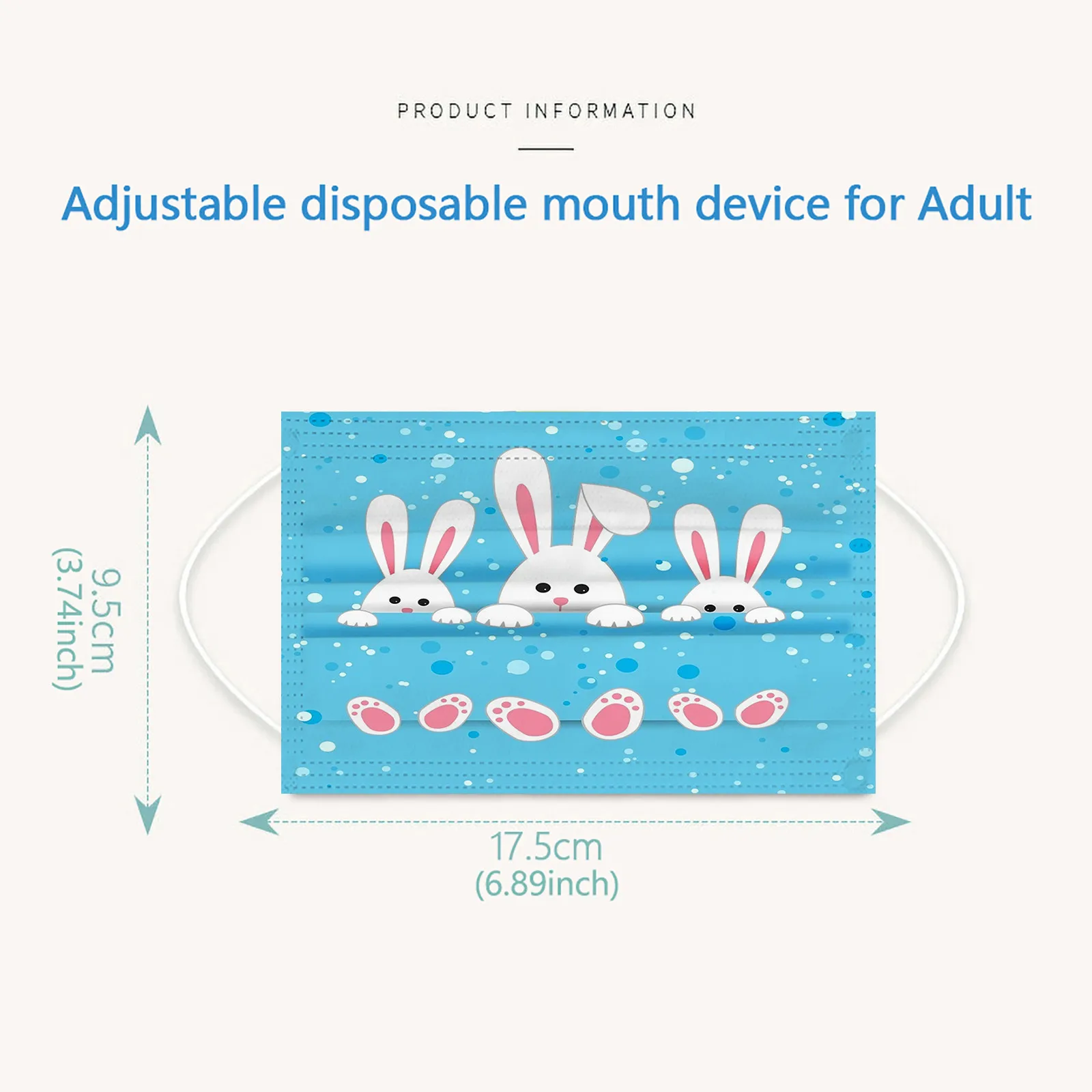 10pcs Bunny Eggs Adult Disposable Face Mask Printed 3ply Dustproof Mascaras Masque Disposible Enfant Breathable Mascarilla 6