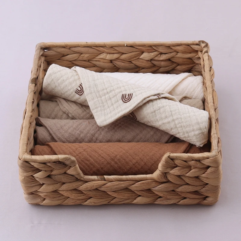 Baby Saliva Towels 10Pcs Muslin Cloth Hand Face Wipes Bib Handkerchief Washcloth