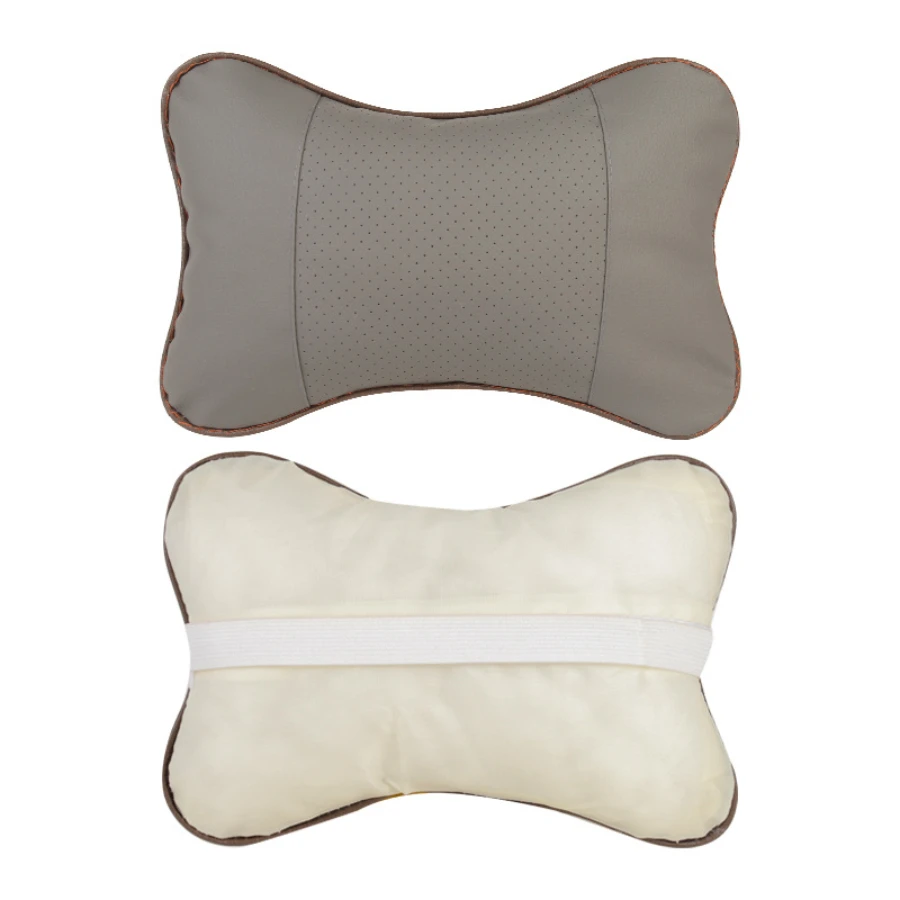 Car Neck Pillows Both Side Pu Leather 1pcs Pack Headrest For Head Pain Relief Filled Fiber Universal Car Pillow