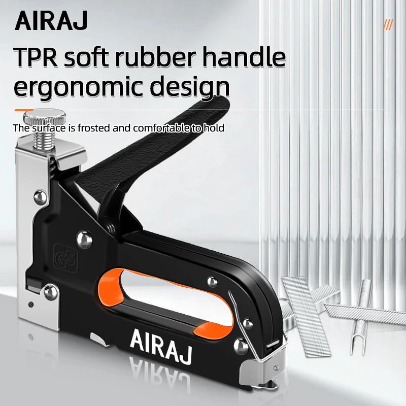 AIRAJ 1Pcs 4 in 1 Nailing Machine Durable Portable Comfortable Universal Door Nail T Nail U Straight Manual Gun
