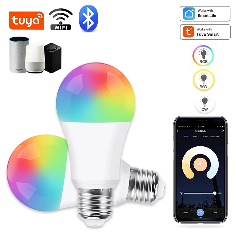 Led Rgb Light E27 Smart Control Lamp Dimmerabile 110V-220V Rgbw Lampada A Led Lampadina Cambia Colorata Led Lampada Rgbw White Decor Home