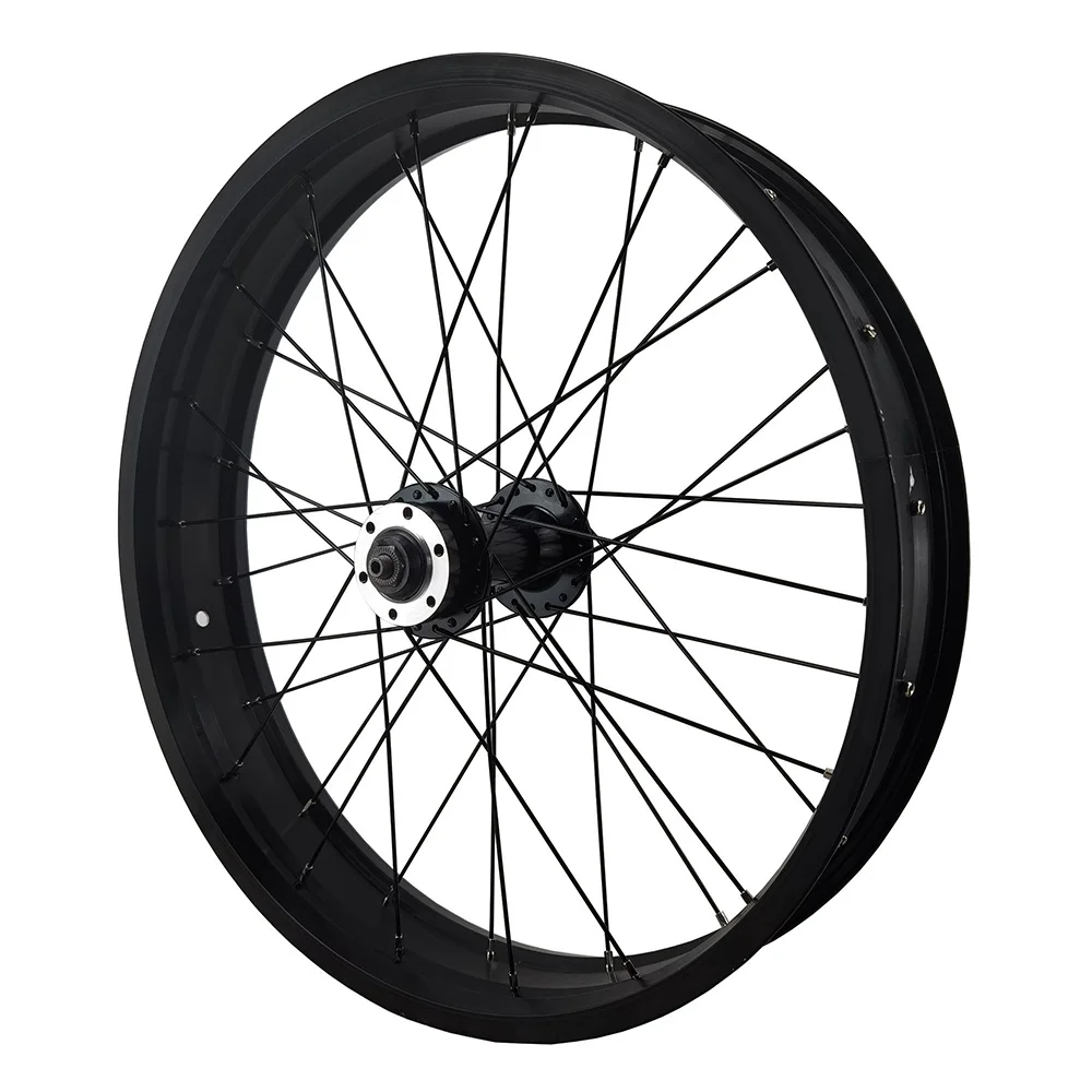 Bike Wheelset 20x4.0 Front Fat Bike Wheel Bicycle 20 Inch Double Bearing Hub 36x12G Spokes 135mm Dropout Disc Brake Fatbike Front Rim Set