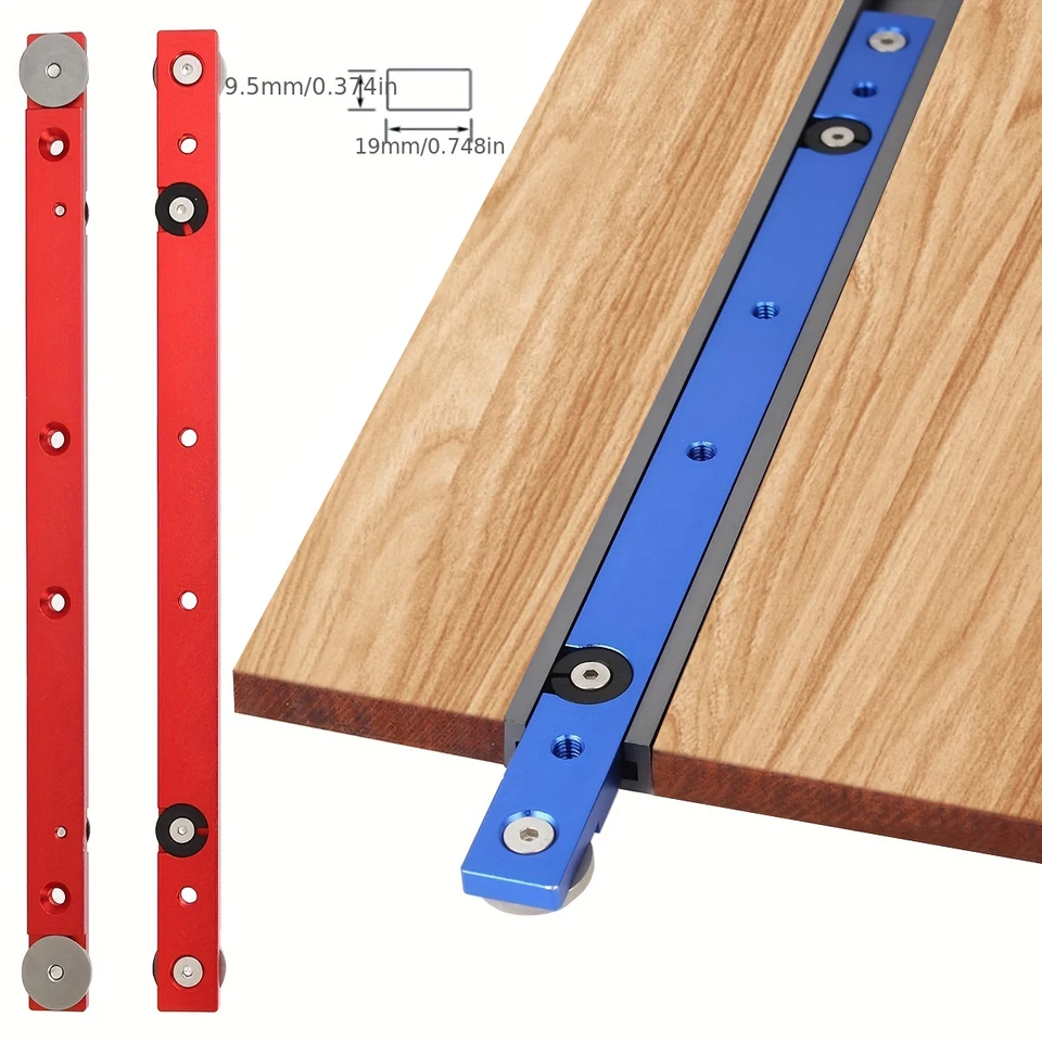 Miter Bar Slider, 2 stuks, 300 mm, tafelzaag met bar, sleuf, verstekrail, T- rail, aluminiumlegering, voor router, tafelcirkelzaag, verstek, timmerman, doe-het-zelf houtbewerkingsgereedschap (2 x 300