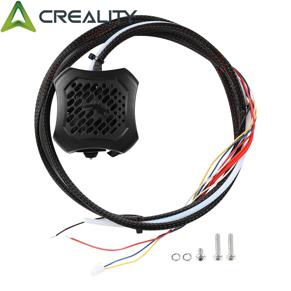 Creality Ender-3 V2 3D 프린터 조립 전체 압출기 핫 엔드 키트 0.4mm 노즐 알루미늄 가열 블록이있는 이중 냉각 팬