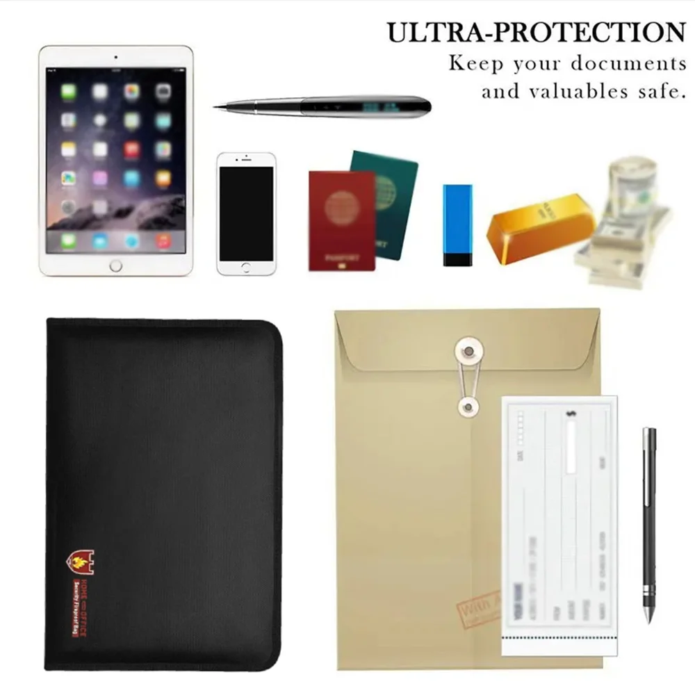 Fireproof Waterproof Transparent Color Organ Folder Office Storage Folder A4 Legal Document Contract Storage Bag
