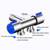 Double Handle Sta===l Cold Water Faucet ===throom Tap Va==e Angle Valve Si======nlet Double Outlet Double Control Valve 1