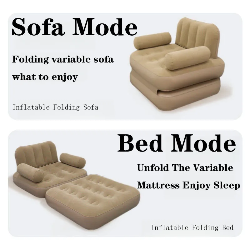 Multifunctional Loveseat Inflatable Sofa Bed Easy-to-Use Blow-Up