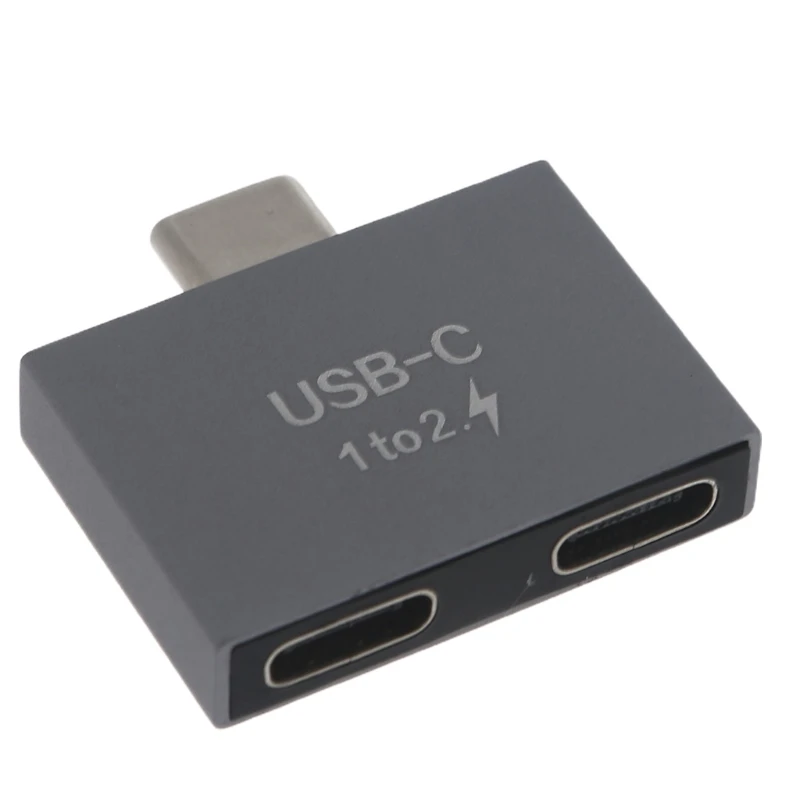 Compact Size USB C Male to USB C Female Splitter for Type Data Cable Metal for Shell Splitter Convte